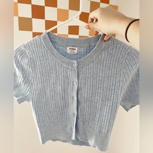 COTTON ON CROPPED CARDIGAN/BUTTON TOP